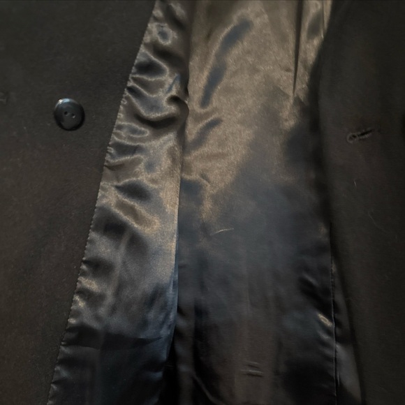 Bloomingdales Aqua black wool/vegan leather coat M - Picture 9 of 10